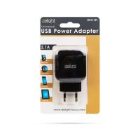 Delight 55045-2BK hálózati adapter 2xUSB-A 5V-1.2A fekete